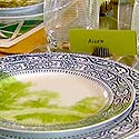 Table Place Setting with Floral Frog Name Cards
