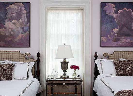 Back parlor painted Benjamin Moore Raindrops and Roses