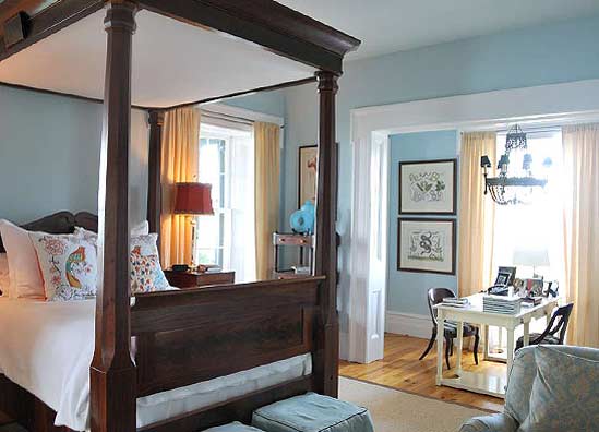Back parlor painted Benjamin Moore Fantasy Blue