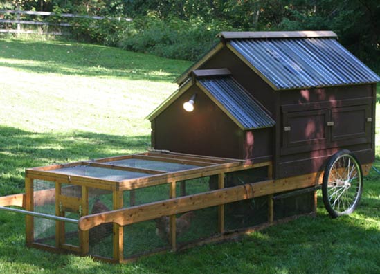 This chicken tractor serves several important needs around the farm or garden.
